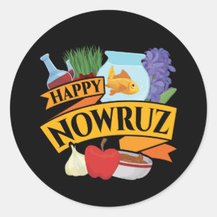 Happy Nowruz Persian New Year Classic Round Sticker