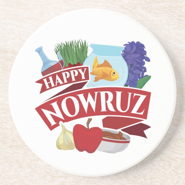 Happy Nowruz Persian New Year Coaster (Front)