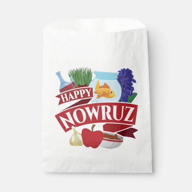 Happy Nowruz Persian New Year Favour Bags (Front)