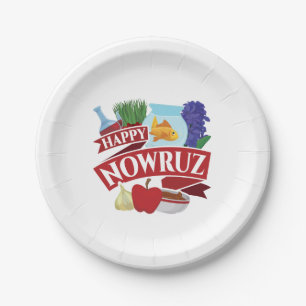 Happy Nowruz Persian New Year Paper Plate