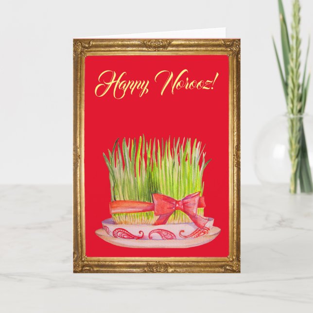 Happy Nowruz Sabzeh Holiday Card (Front)