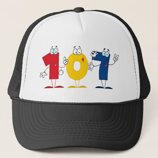 Happy Number 107 Trucker Hat (Front)