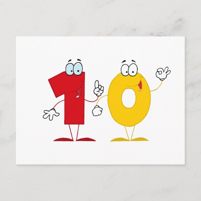 Happy Number 10 Postcard (Front)