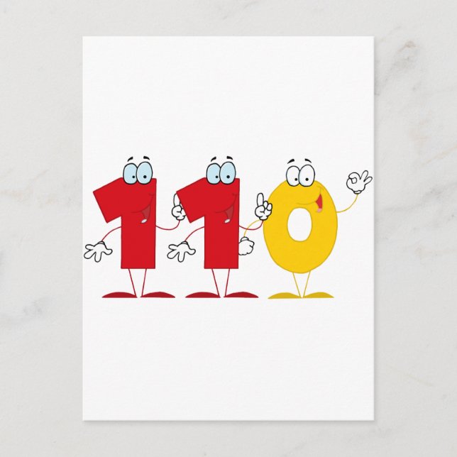 Happy Number 110 Postcard (Front)