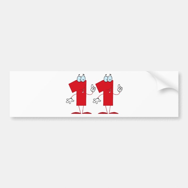 Happy Number 11 Bumper Sticker (Front)