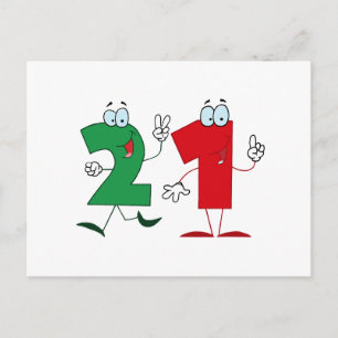 Happy Number 21 Postcard