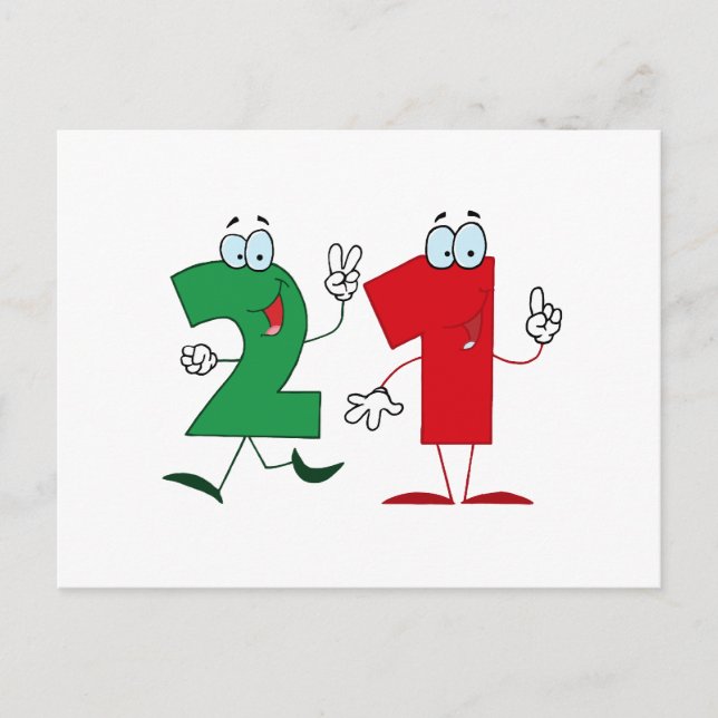 Happy Number 21 Postcard (Front)