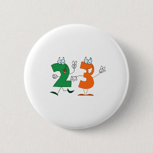 Happy Number 23 6 Cm Round Badge