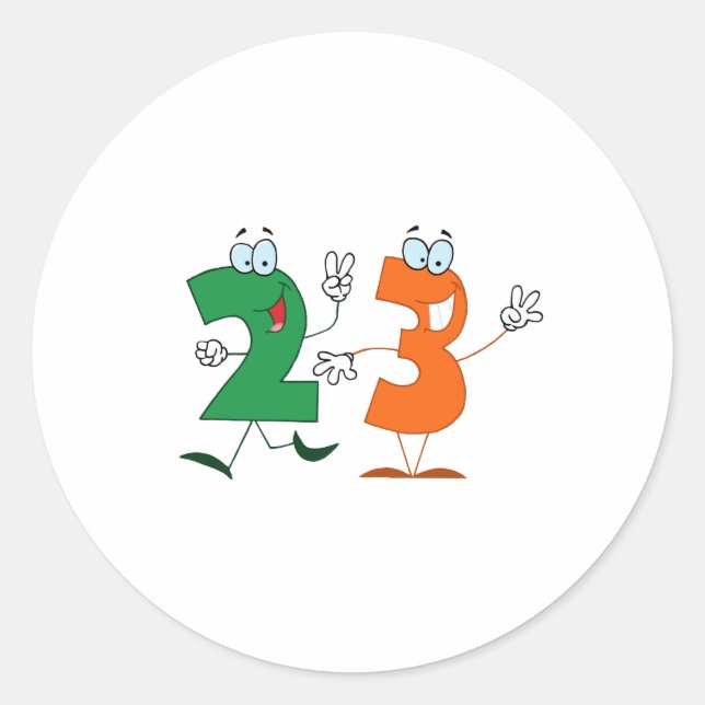 Happy Number 23 Classic Round Sticker (Front)