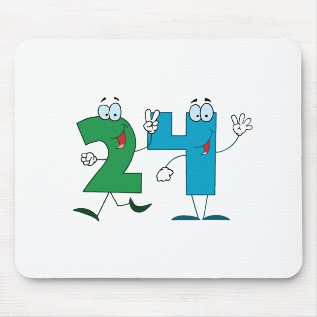 Happy Number 24 Mouse Mat (Front)