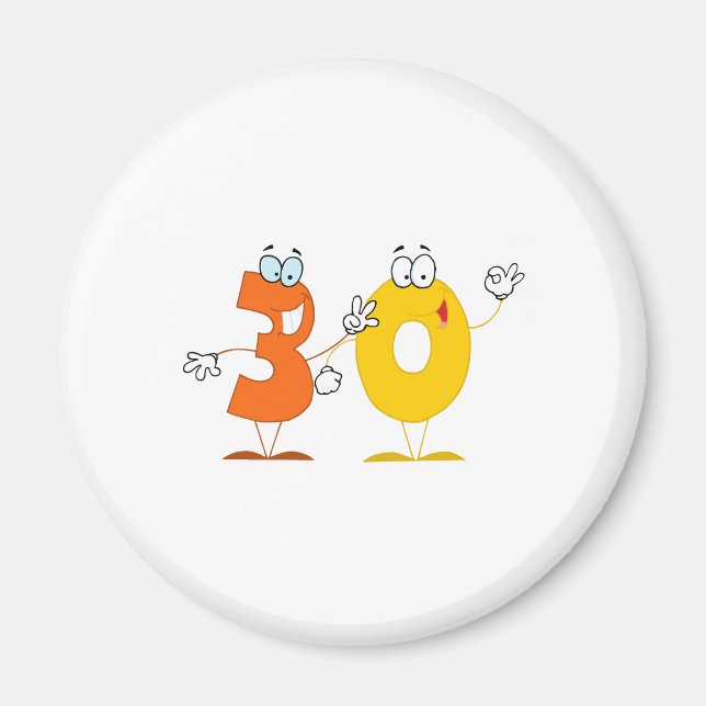Happy Number 30 Magnet (Front)