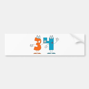Happy Number 34 Bumper Sticker