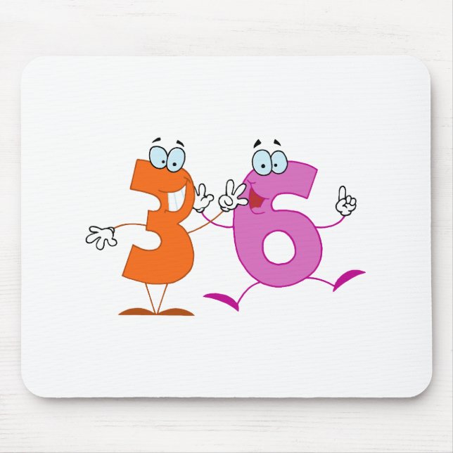 Happy Number 36 Mouse Mat (Front)
