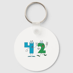 Happy Number 42 Key Ring
