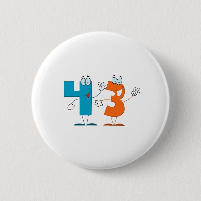 Happy Number 43 6 Cm Round Badge (Front)