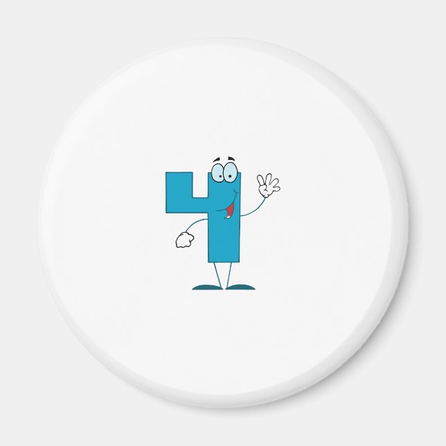 Happy Number 4 Magnet (Front)