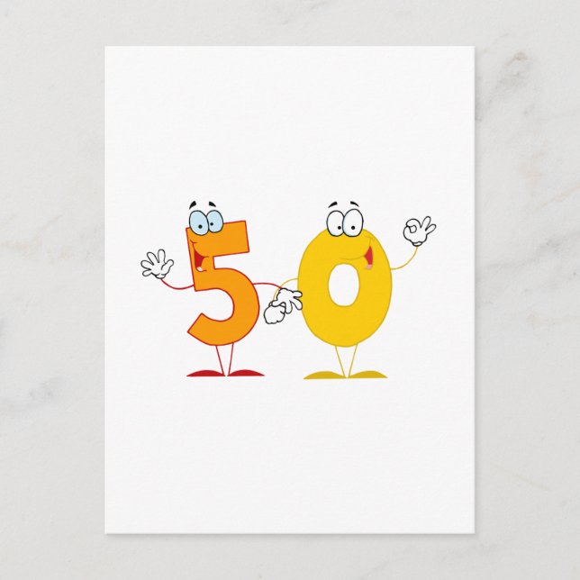 Happy Number 50 Postcard (Front)