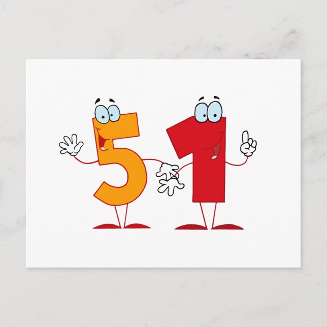 Happy Number 51 Postcard (Front)