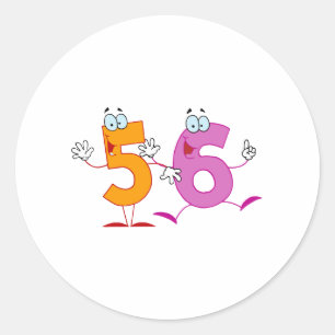 Happy Number 56 Classic Round Sticker