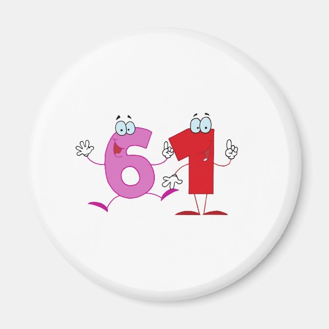 Happy Number 61 Magnet (Front)