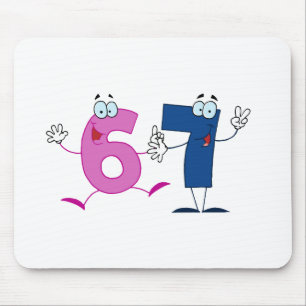 Happy Number 67 Mouse Mat