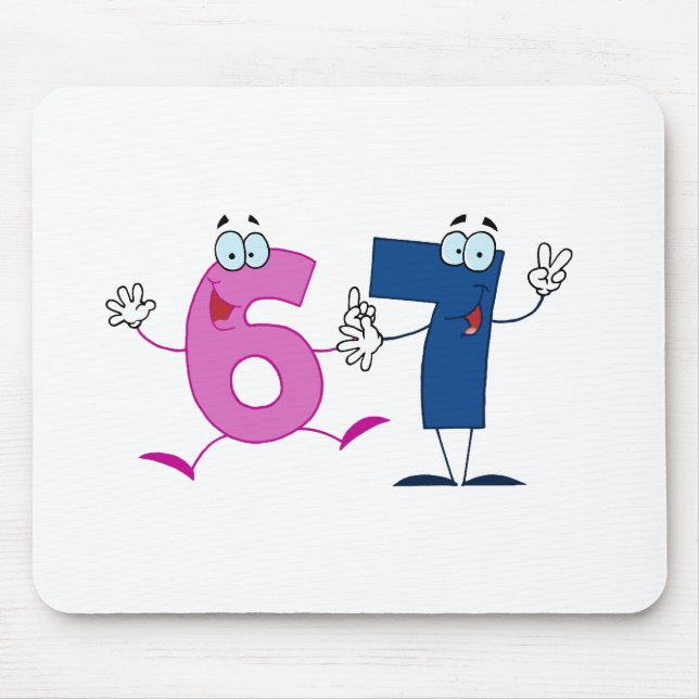 Happy Number 67 Mouse Mat (Front)