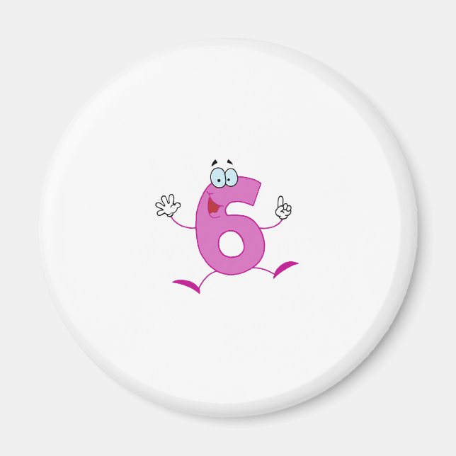 Happy Number 6 Magnet (Front)