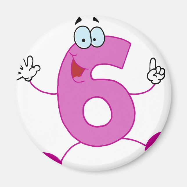 Happy Number 6 Magnet (Front)