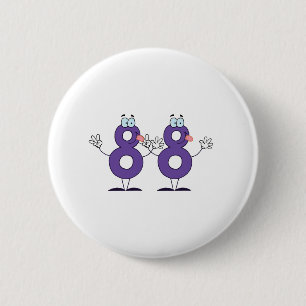 Happy Number 88 6 Cm Round Badge