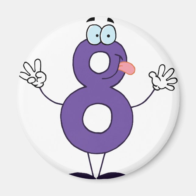 Happy Number 8 Magnet (Front)