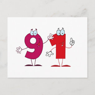 Happy Number 91 Postcard