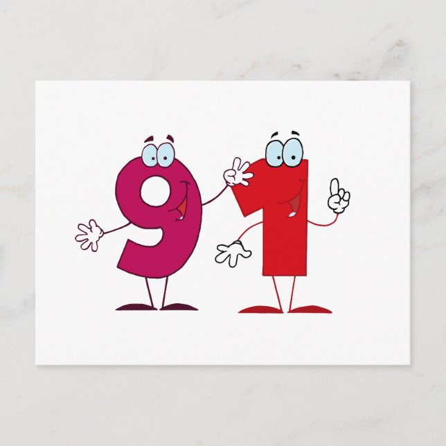 Happy Number 91 Postcard (Front)