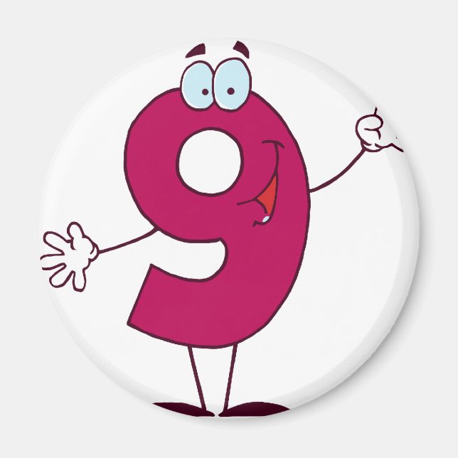 Happy Number 9 Magnet (Front)