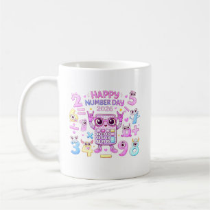 Happy Number Day 2026 Cute Calculator Design Coffee Mug
