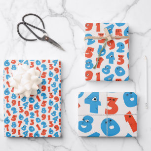 Happy Numbers Print Wrapping Paper