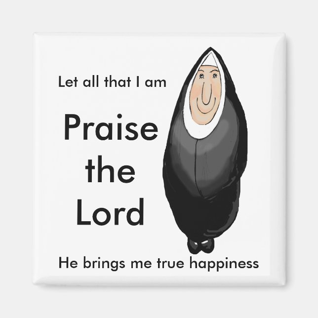 Happy nun magnet (Front)