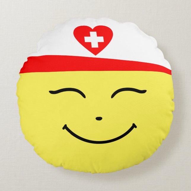 Happy Nurse - Round Pillow (Front)