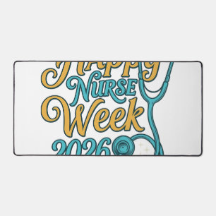 Happy Nurse Week 2026 Stethoscope Shirt Design_1 Desk Mat