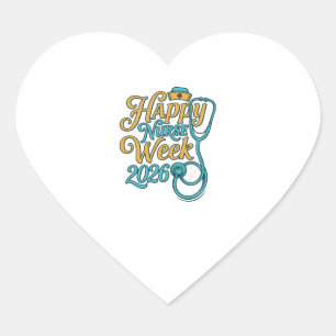 Happy Nurse Week 2026 Stethoscope Shirt Design_1 Heart Sticker