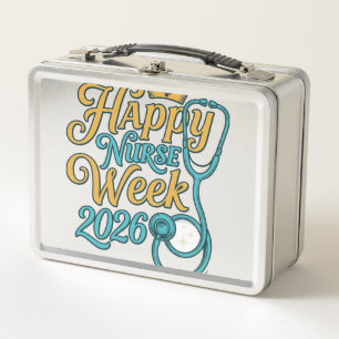 Happy Nurse Week 2026 Stethoscope Shirt Design_1 Metal Lunch Box
