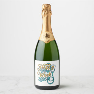 Happy Nurse Week 2026 Stethoscope Shirt Design_1 Sparkling Wine Label