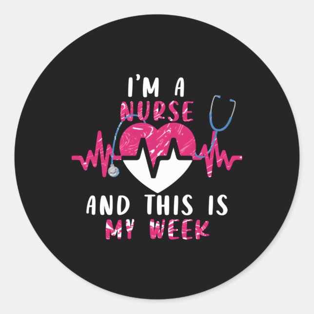 Happy Nurse Week For National Nurse Week Classic Round Sticker (Front)