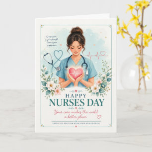 Happy Nurses Day Caring Nurse with Heart Card