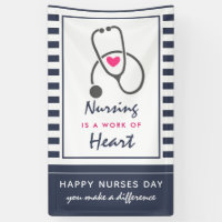 Happy Nurses Day Grey Stethescope Illustration