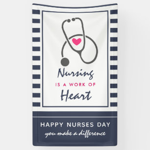 Happy Nurses Day Grey Stethescope Illustration Banner