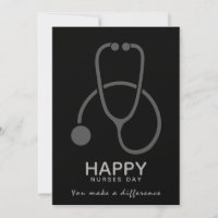 Happy Nurses Day Grey Stethoscope Illustration
