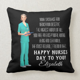 Happy Nurses Day In Dark Backdround Cushion