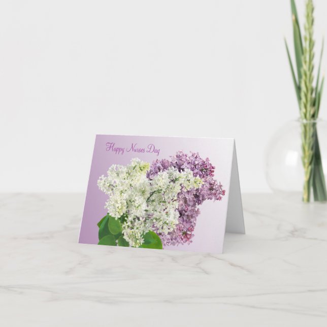 Happy Nurses Day - Lilac flowers Card (Front)