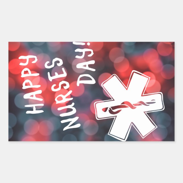 happy nurses day rectangular sticker (Front)