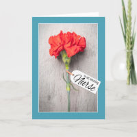 Happy Nurses Day Single Red Carnation Flower 